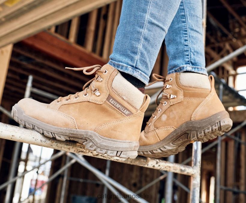 arbeidsstøvel i tess ståltå Caterpillar kvinner DLL628271 sjokolade | arbeidsstøvler