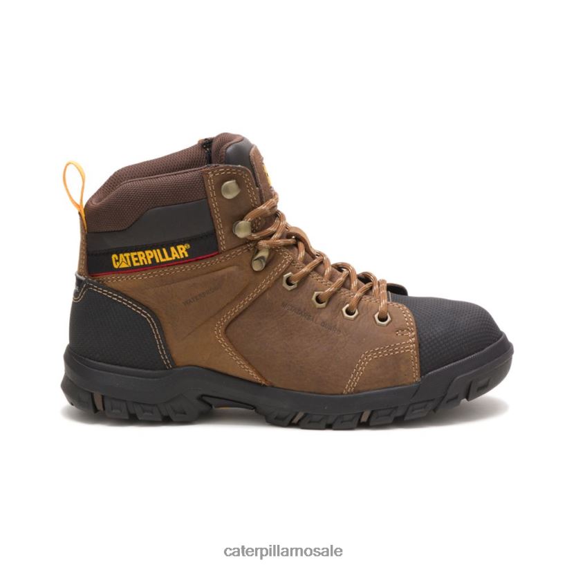 wellspring vanntett metatarsal guard stål tå arbeidsstøvel Caterpillar kvinner DLL628281 ekte brun | arbeidsstøvler