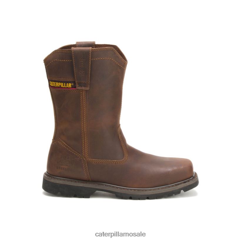Wellston pull on ståltå arbeidsstøvel Caterpillar menn DLL62829 mørkebrun | arbeidsstøvler