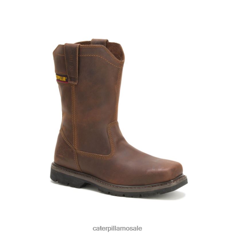 Wellston pull on ståltå arbeidsstøvel Caterpillar menn DLL62829 mørkebrun | arbeidsstøvler