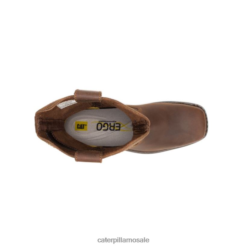 Wellston pull on ståltå arbeidsstøvel Caterpillar menn DLL62829 mørkebrun | arbeidsstøvler
