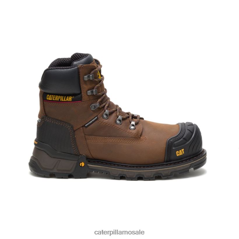 gravemaskin xl 6" vanntett kompositt-arbeidsstøvel Caterpillar menn DLL62826 mørkebrun | arbeidsstøvler