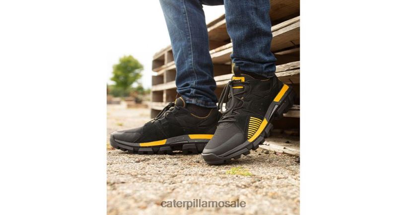raider sports joggesko Caterpillar menn DLL628145 svart/gul | uformelle chunky joggesko