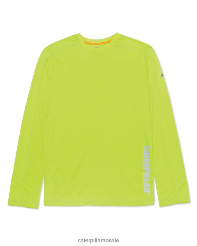 coolmax langermet t-skjorte Caterpillar menn DLL628233 hi-vis gul | topper og yttertøy