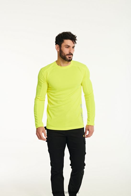 coolmax langermet t-skjorte Caterpillar menn DLL628233 hi-vis gul | topper og yttertøy