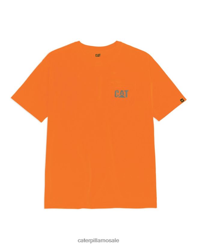 hi-vis varemerke lomme-t-skjorte Caterpillar menn DLL628214 oransje | topper og yttertøy