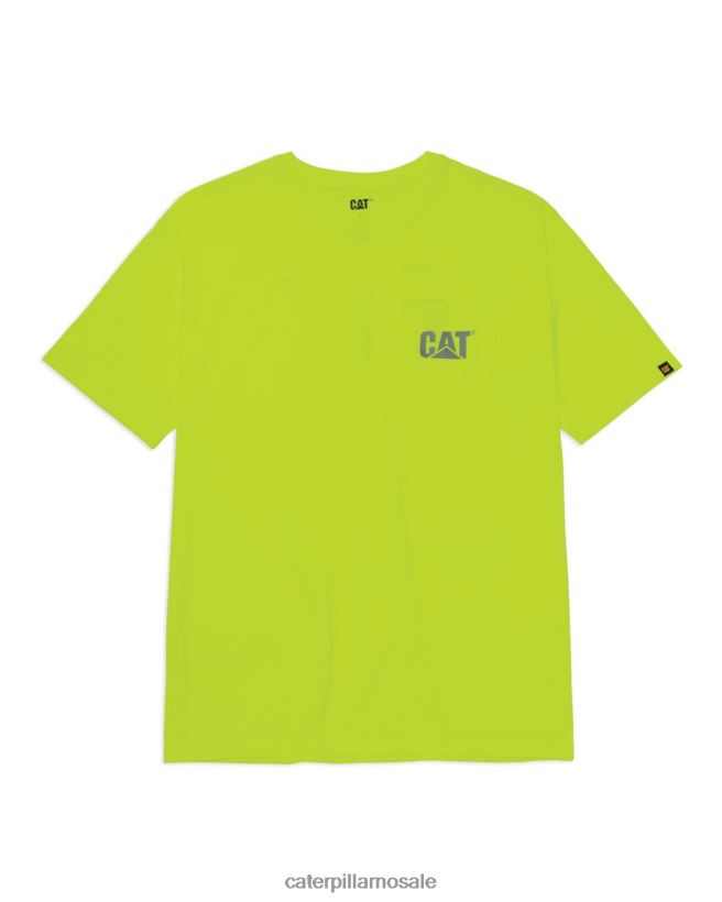 hi-vis varemerke lomme-t-skjorte Caterpillar menn DLL628215 herre gul | topper og yttertøy